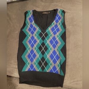 The Limited Y2K Argyle Sweater Vest SZ S